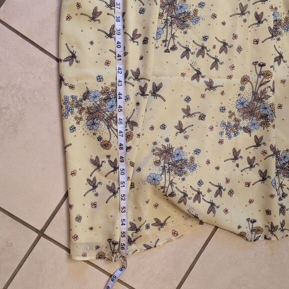 NWT ModCloth Your Flowing Places Maxi Dress Yellow Dragonfly print size 4 - Picture 11 of 12